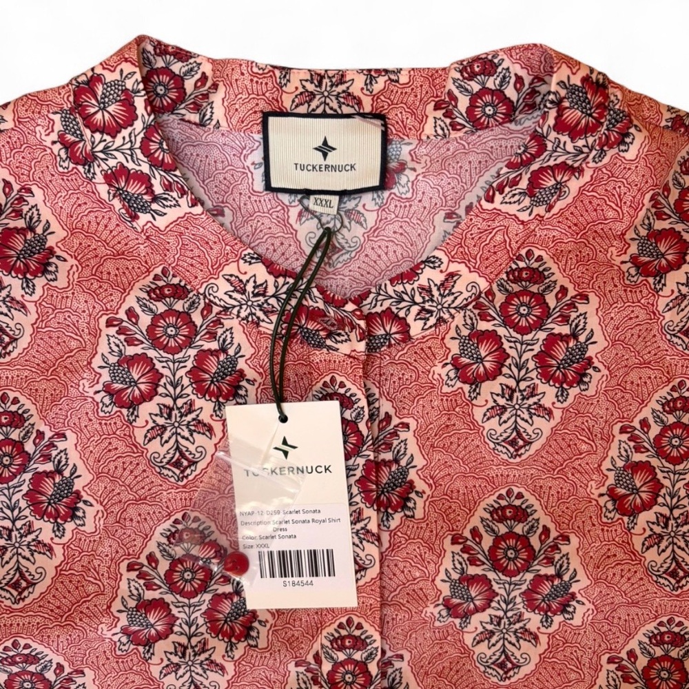 NWT Tuckernuck Scarlet Sonata Royal Shirt Dress XXXL Spring Summer Lightweight - Picture 8 of 8
